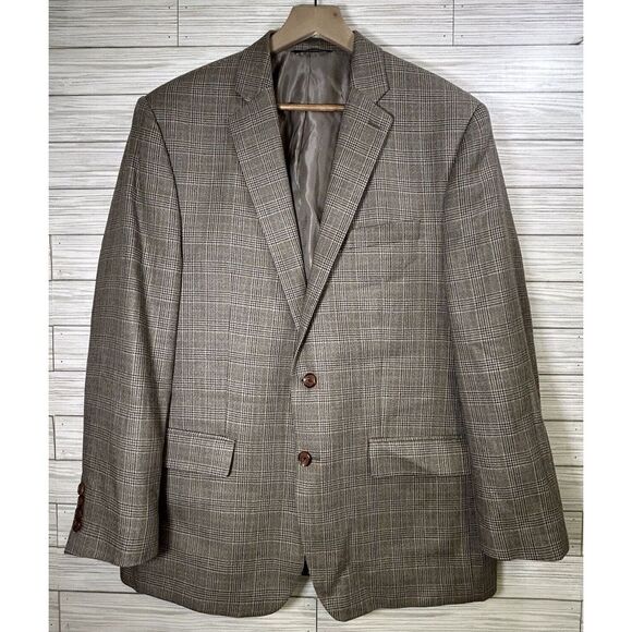 Ralph Ralph Lauren RRL Men's Silk Wool‎ Blend Brown Blue Check Blazer Sz 42R - Picture 1 of 16